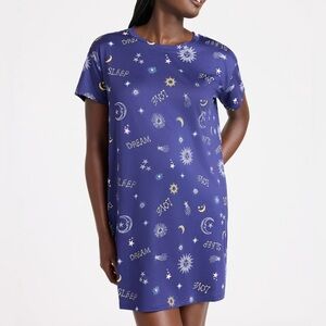 NWT - Blue Night Sky Print Dreamy Soft Collection Sleepshirt with Pockets
